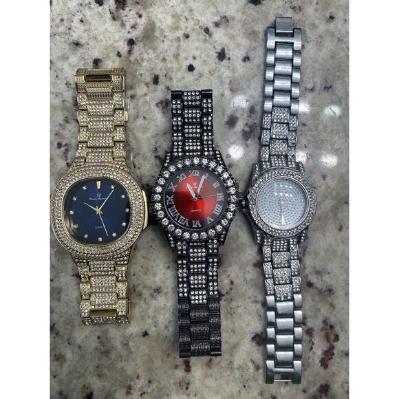 bling Hip hop watch for men. All 3 Watches are included - Picture 1 of 8
